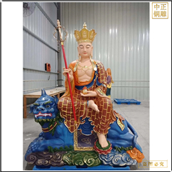 坐地藏王菩薩坐獅子雕塑鑄造