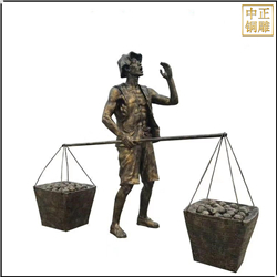 小販吆喝人物銅雕塑