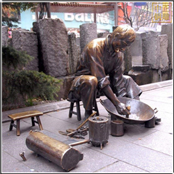 小商補鍋人物銅雕塑